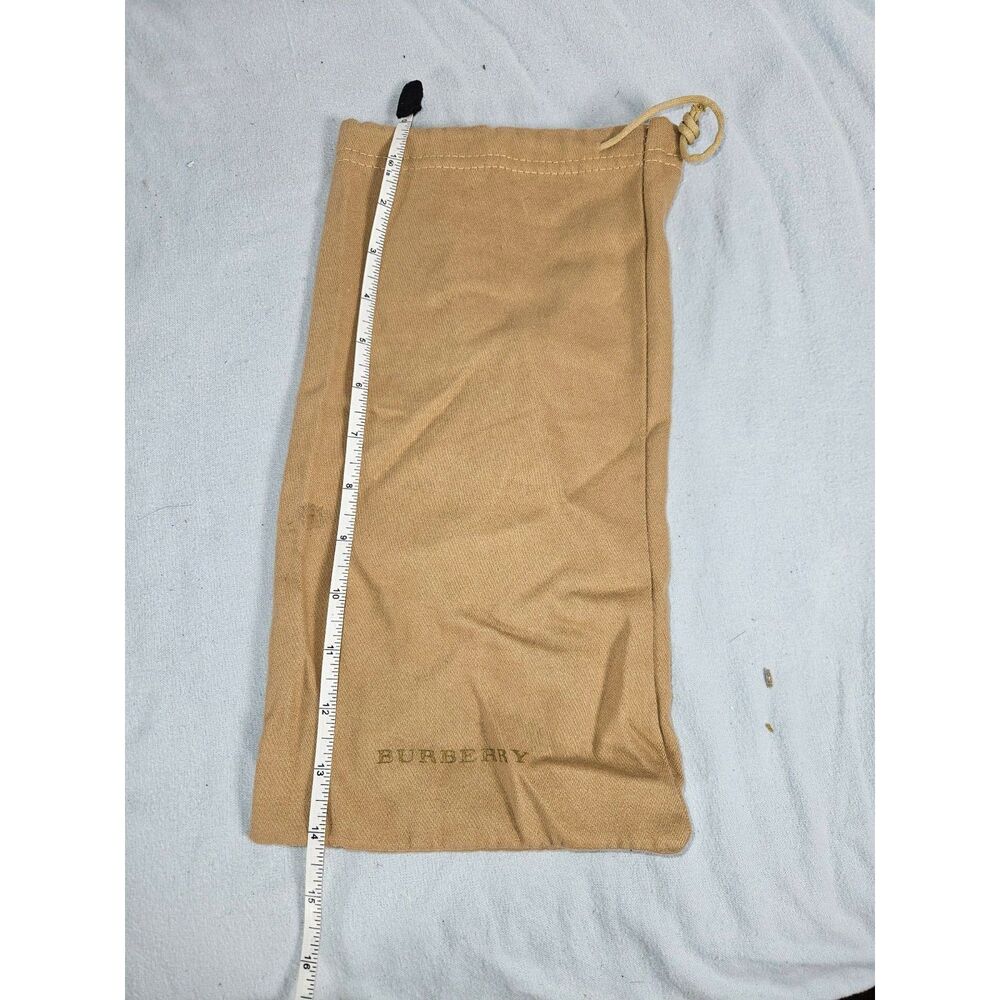 Authentic Burberry Tan Cotton Twill Drawstring Dust Bag Storage Pouch 14x8.5